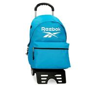 Reebok Boston Schulrucksack, Schwarz und Blau Rucksack aus Polyester, breite, ergonomische und gepolsterte Schultergurte, mehrere Fächer, von Joumma Bags, blau, 31x44x17,5 cm, Rucksack + Trolley