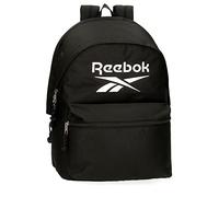 Reebok Boston Laptop-Rucksack mit zwei Fächern, 15,6 Zoll, Schwarz, 31 x 44 x 17,5 cm, Polyester, 23,87 l