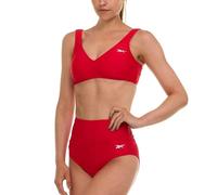 Reebok Bralette-Bikini-Set für Damen, hohe Taille, Damen-Badeanzüge, sportlicher Badeanzug, Rot/Ausflug, einfarbig (Getaway Solids), Medium