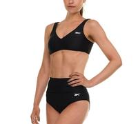 Reebok Bralette-Bikini-Set für Damen, hohe Taille, Damen-Badeanzüge, sportlicher Badeanzug, Schwarz, Medium