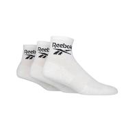 Reebok Chaussettes Cheville Unisexes Core Ankle - Confortables Coton Respirant, Pour Usage Quotidien Sport Loisir Marche Yoga Fitness Lavables en Machine, Lot de 3 Paires, Taille 40-42, Blanc