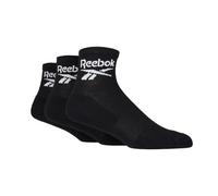 Reebok Chaussettes Cheville Unisexes Core Ankle - Confortables Coton Respirant, Pour Usage Quotidien Sport Loisir Marche Yoga Fitness Lavables en Machine, Lot de 3 Paires, Taille 37/39, Noir