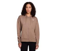 Reebok Cozy Damen-Kapuzen-Sweatshirt aus French Terry mit durchgehendem Reißverschluss, Fossil, L