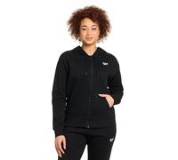 Reebok Cozy Damen-Kapuzen-Sweatshirt aus French Terry mit durchgehendem Reißverschluss, Schwarz, L