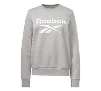 Reebok Damen-Sweatshirt mit großem Logo, Fleece, Rundhalsausschnitt