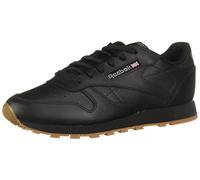Womens Reebok Classics Leather Trainers in intense black / gum.