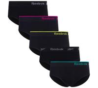 Reebok Women's Underwear - Seamless Hipster Briefs (5 Pack), Size Large, All Black