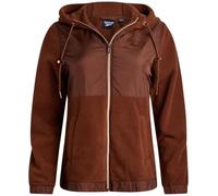 Reebok Damen-Jacke - leichte, lässige Oberbekleidung und superweiches Polarfleece-Futter, Winterjacke mit Reißverschluss und Kapuze für Damen, Cognac, S