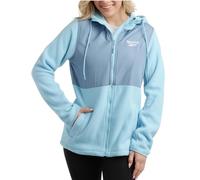Reebok Damen-Jacke - leichte, lässige Oberbekleidung und superweiches Polarfleece-Futter, Winterjacke mit Reißverschluss und Kapuze für Damen, Haze Blue, XL