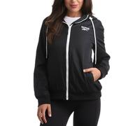 Reebok Damenjacke - wetterbeständige Fleece-gefütterte Windbreaker-Jacken für Frauen - gemütliche Kapuzenjacke mit Reißverschluss (Größe S-XL), Schwarz (Jet Black), Medium