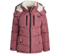 Reebok Damen Puffer Jacke - Schwere gesteppte Pufferjacke mit Kunstfellbesatz Kapuze - Oberbekleidung Jacken für Frauen (S-XL), Dusty Rose, M