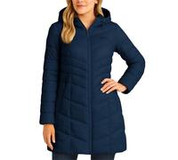 Reebok Damen Pufferjacke - langer gesteppter Wintermantel mit Kapuze für Damen - leichte, verstaubare Oberbekleidung für Damen, Marineblau, L