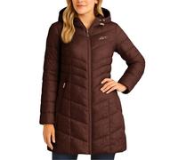 Reebok Damen Pufferjacke - langer gesteppter Wintermantel mit Kapuze für Damen - leichte, verstaubare Oberbekleidung für Damen, Truffle, 1X