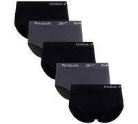 Reebok Damen-Slips, Unterwäsche, 5er-Pack, Übergröße, weich, Stretch, hohe Taille, nahtlose Unterwäsche für Damen, Schwarz/geschwärzt/perlmutt, 3X