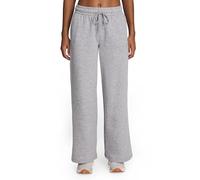 Reebok Damen-Sweathose mit weitem Bein, Standard-Passform, 76,2 cm Innennaht, mittelschweres Baumwoll-Polyestergewebe, Grau meliert, M