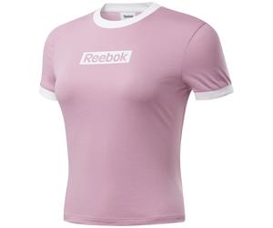 Reebok Damen T-Shirt TE Linear Logo Slim Tee FJ2722 S Jasmine Pink