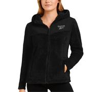 Reebok Damenjacke - weiche Fleece-Jacke mit Reißverschluss, isolierte Kapuzenoberbekleidung, Wintermäntel für Frauen mit Taschen (Größe S-XL), Schwarz (Black Ink), M