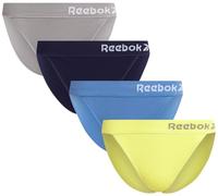 Reebok Damenunterwäsche, gerippter Bikini-Slip (S-XL), Grün/Sharkskin/Coronet Blue/Blue, XL