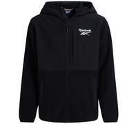 Reebok Fleecejacke für Jungen, wetterbeständig, mit Kapuze, durchgehendem Reißverschluss, Polar-Fleece-Jacke für Jungen, leichte Oberbekleidung, Schwarz (Black Ink), 14-16