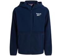 Reebok Fleecejacke für Jungen, wetterbeständig, mit Kapuze, durchgehendem Reißverschluss, Polar-Fleece-Jacke für Jungen, leichte Oberbekleidung, Vector Navy Blue, 14-16