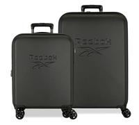 Reebok Franklin Kabinenkoffer-Set, aus ABS, einem robusten und leichten Material, TSA-Verschluss, Vier multidirektionale Doppelrollen von Joumma Bags, Schwarz, Koffer-Set