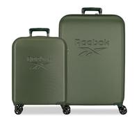 Reebok Franklin Kofferset, Grün, 55/70 cm, starr, 6,9 kg, TSA-Verschluss, ABS, 6,9 kg, 109-fach verstellbar, Handgepäck von Joumma Bags, grün, Talla única, Koffer-Set