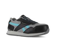 Reebok Harman Damen-Sneaker Rb982 mit Zehenkappe aus Verbundmaterial, klassisch, Grau und Blaugrün, Schwarz, 38.5 EU Weit