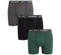 Reebok Herren-Boxershorts - 3er-Pack, 15,2 cm Schrittlänge, weicher Stretch, Performance-Herren-Unterwäsche, athletische Boxershorts mit Konturbeutel, Trekking Green/Blackened Pearl/Black, Large