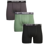 Reebok Herren-Boxershorts, weich, 3 Stück, Schwarz / Hellgrün, Größe L