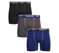 Reebok Herren-Boxershorts, weich, 3er-Pack, Blau / Schwarz / Schwarz / Schwarz, Größe M