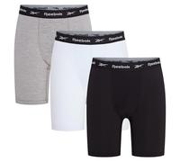 Reebok Herren Hogan Reebok 3er Pack Herren Sport Boxershorts Atmungsaktive Sportunterwäsche mit elastischem Markenbund Schwarz Weiß Grau Meliert Schwarz XL (3er Pack)