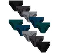 Reebok Herren Low Rise Slips - 10 Pack Silky Touch Performance Unterwäsche Slips für Männer, ohne Etikett für Ihren Komfort (Größe S-XL), Maritimes Blau/Schmiedeeisen/Grün/Schwarz, Medium