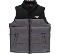 Reebok Herren Pufferweste, durchgehender Reißverschluss, mittelschwer, dick, isoliert, ärmellos, für den Außenbereich, gesteppt, Winterweste, Fog, M