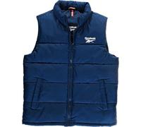 Reebok Herren Pufferweste, durchgehender Reißverschluss, mittelschwer, dick, isoliert, ärmellos, für den Außenbereich, gesteppt, Winterweste, Blau (Batik Blue), L