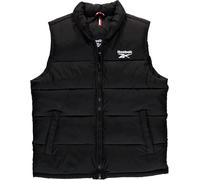 Reebok Herren Pufferweste, durchgehender Reißverschluss, mittelschwer, dick, isoliert, ärmellos, für den Außenbereich, gesteppt, Winterweste, Schwarz (Black Ink), S