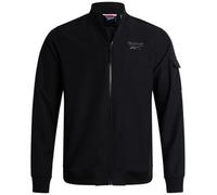 Reebok Herren-Regenjacke - durchgehender Reißverschluss, leicht, wasserabweisend, Windbreaker, Softshell-Kragen, Regenmantel für Herren (Größe S-XL), Schwarz, S