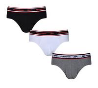 Slip REEBOK "CHASE" Gr. M, 3 St., schwarz-weiß (black, white,) Herren Unterhosen Sportunterwäsche elastischer Logobund (77484902-M)