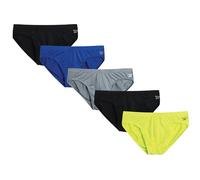Reebok Herren-Unterwäsche, Slips, schnelltrocknend, weich, Stretch, niedrige Taille, für Herren, Sportunterwäsche, 5 Stück, Schwarz/Surf the Web/Primrose/Monument/Schwarz, X-Large