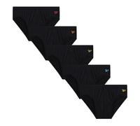 Reebok Herren-Slips mit niedriger Leibhöhe, 5er-Pack, athletische Leistung, Herren-Unterwäsche mit konturierter Stütztasche für Fitnessstudio, Alltag, Einfarbig Schwarz, Large