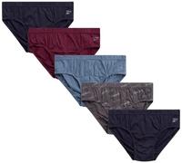 Reebok Herren-Slips mit niedriger Leibhöhe, weiche Baumwolle, mit stützendem Konturbeutel, stützende Passform für den täglichen Gebrauch, 5 Stück, Blau/Marineblau/Traube, Small