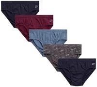 Reebok Herren-Slips mit niedriger Leibhöhe, weiche Baumwolle, mit stützendem Konturbeutel, stützende Passform für den täglichen Gebrauch, 5 Stück, Blau/Marineblau/Traube, Small
