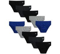 Reebok Herren-Slips mit niedriger Taille, weiche Baumwolle, mit stützendem Konturbeutel für den täglichen Gebrauch, 10 Stück, Schwarz/Heather Grey/Web/Schwarz, X-Large