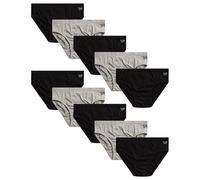 Reebok Herren-Slips mit niedriger Taille, weiche Baumwolle, mit stützendem Konturbeutel für den täglichen Gebrauch, 10 Stück, schwarz / grau, Medium