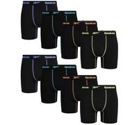 Reebok Herren-Boxershorts - 8er-Pack Performance-Stretch-Slips, Unterwäsche - schnell trocknend, feuchtigkeitsableitende Boxershorts für Herren, Größen: S-XL, Schwarze Kontrastnähte, X-Large
