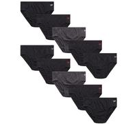 Reebok Herren Unterwäsche - Low Rise Slip mit Konturbeutel (10er Pack), Schwarz/Anthrazit Heather, Large