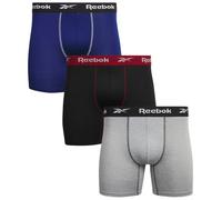 Reebok Herren Unterwäsche - Performance Boxer Briefs (3er Pack), Größe L, Blau/Schwarz/Hellgrau