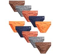 Reebok Herren Unterwäsche - Quick Dry Performance Low Rise Slips (10er Pack), Blau/Orange/Grau, Medium