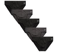Reebok Herren Unterwäsche - Quick Dry Performance Low Rise Slips (5er Pack), Schwarz/Charcoal, Medium