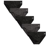 Reebok Herren Unterwäsche - Quick Dry Performance Low Rise Slips (5er Pack), Schwarz/Charcoal, Small