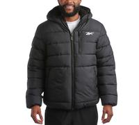 Reebok Herren-Winterjacke - schwerer Sherpa-Futter, Puffer-Parka, Herren-Wintermantel, isoliert, gesteppt, Skijacke für Herren, Schwarz (Jet Black), L